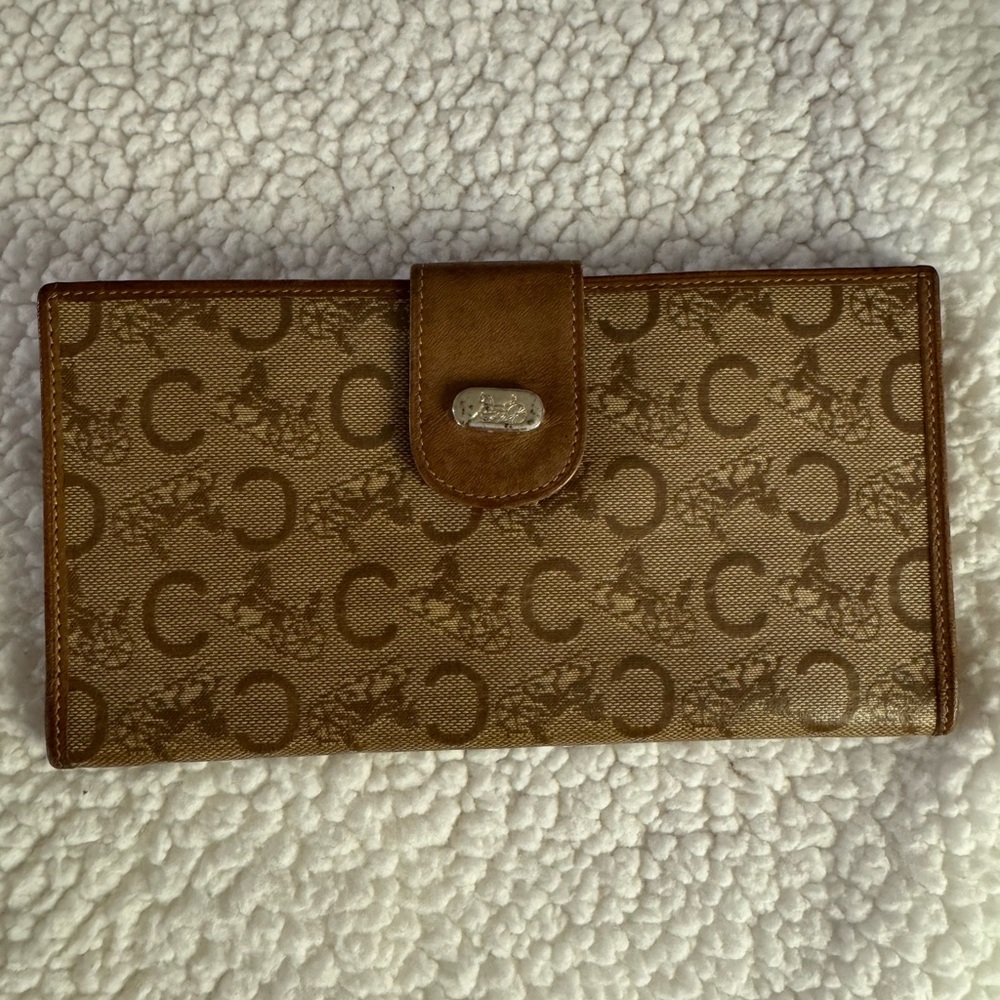 Authentic Celine Horse Carriage PVC Long Bifold Wallet